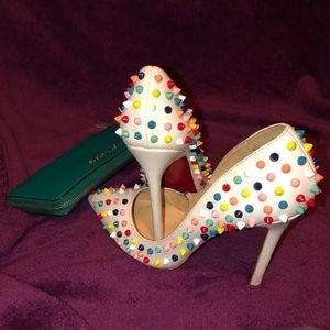 Christian Louboutin Pigalle Spiked Red Sole Pump